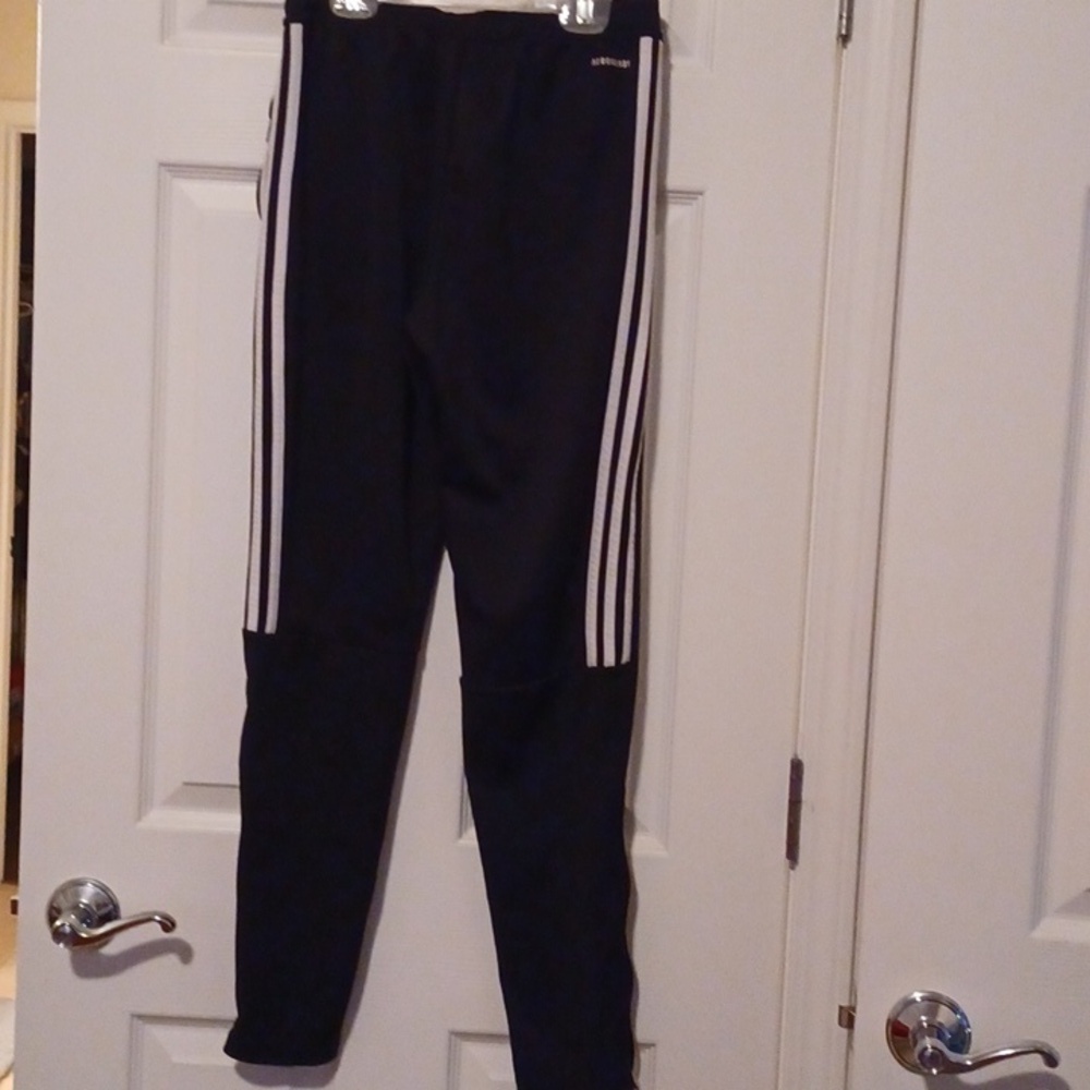 -- Adidas Kids Navy Joggers with White Logo Boy's Size Small - Picture 2 of 8